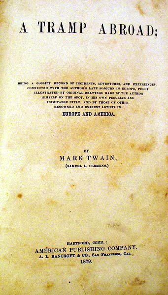 Twain TRAMP ABROAD 1879 1st Salesman Sample Dummy - 2