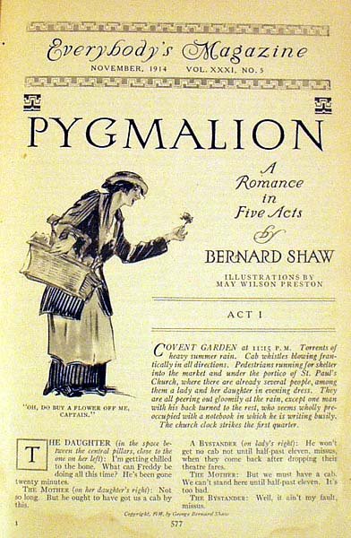 Shaw PYGMALION ROMANCE IN FIVE ACTS 1914 1st Ed. - 2