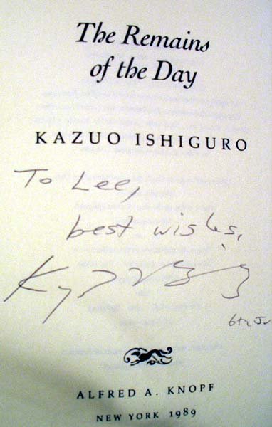 Ishiguro REMAINS OF THE DAY 1989 Inscribed First - 2