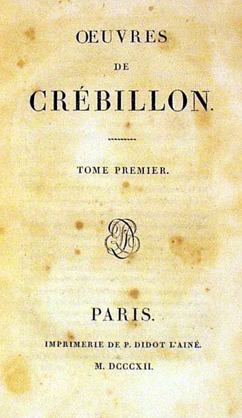 3V Crebillon OEUVRES DE CREBILLON 1812 - 2