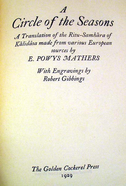 Mathers CIRCLE OF SEASONS 1929 Sanskrit Epic Poem - 2