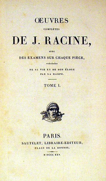 5V Racine OEUVRES COMPLETES DE J. RACINE 1826 - 2