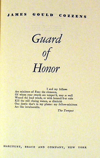 Cozzens GUARD OF HONOR 1948 Signed First Pulitzer - 2