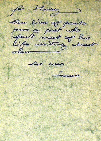 Untermeyer LIVES OF THE POETS 1959 Inscribed - 3
