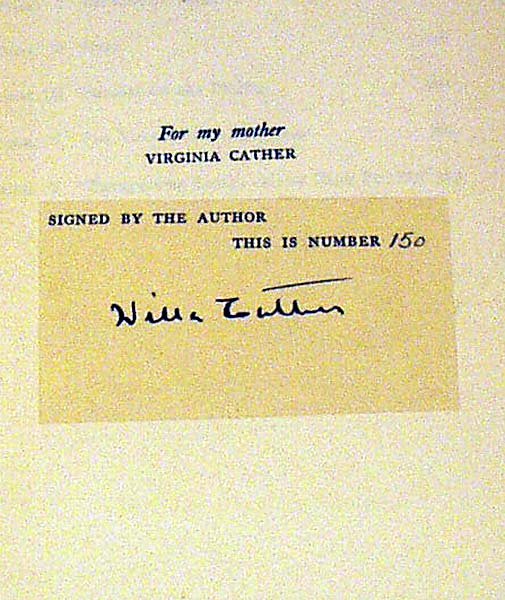 Cather ONE OF OURS 1922 Signed numbered 1st - 3