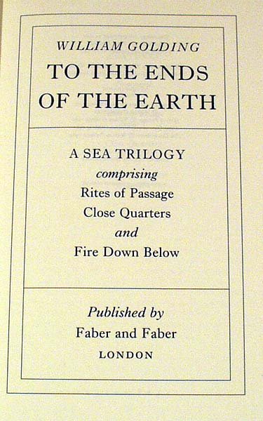 Golding ENDS OF THE EARTH 1991 Signed limited ed. - 2