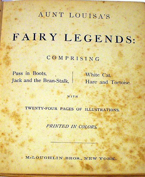 AUNT LOUISA'S FAIRY LEGENDS c1872 Early Children' - 2