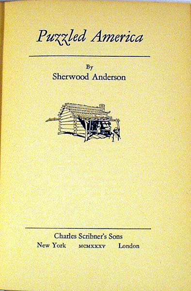 Anderson PUZZLED AMERICA 1925 Inscribed First - 2