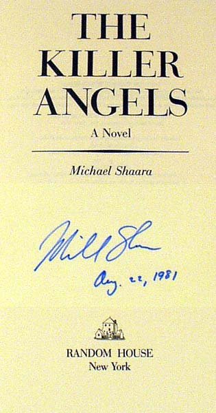 Shaara THE KILLER ANGELS 1974 Signed First Editio - 2