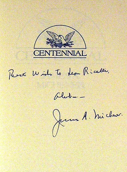 Michener CENTENNIAL 1974 Inscribed American West - 3