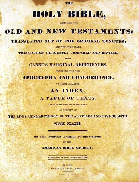 HOLY BIBLE 1833 Elbridge G. Atherton Genealogy - 2