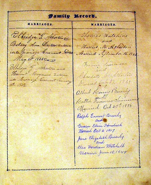 HOLY BIBLE 1833 Elbridge G. Atherton Genealogy - 3