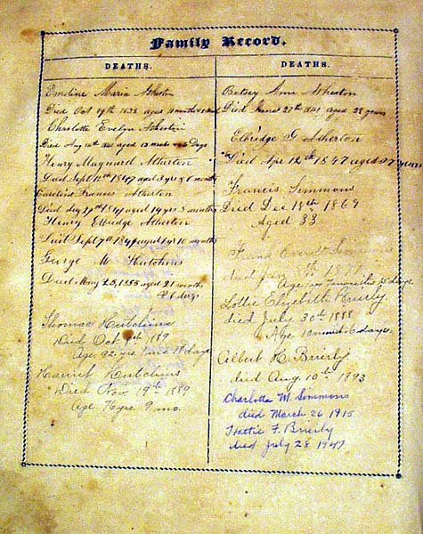 HOLY BIBLE 1833 Elbridge G. Atherton Genealogy - 5