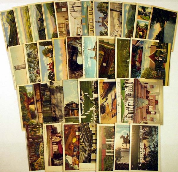 75Pc ANTIQUE VIRGINIA POSTCARDS Cities Landmarks