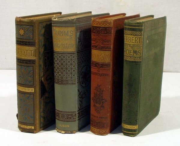 4V Tennyson DECORATIVE ANTIQUE POETRY Longfellow