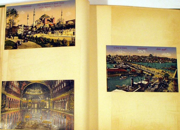 Mediterranean ANTIQUE POSTCARD ALBUM Egypt Turkey - 3