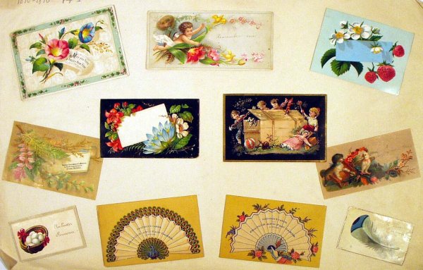 Calling Cards ANTIQUE CARD SHEETS Greeting Xmas - 2