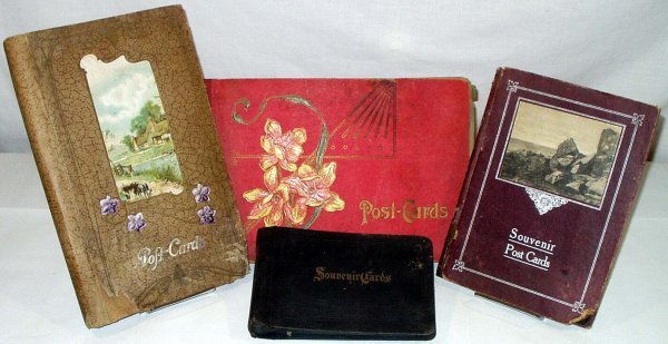 4Pc Decorative ANTIQUE POSTCARD ALBUMS Souvenir