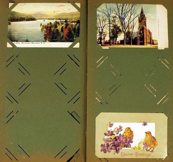 Victorian Holiday ANTIQUE POSTCARD ALBUM Greeting - 2