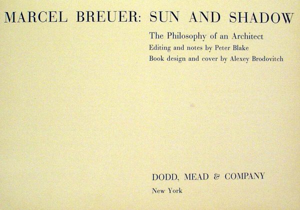 Breuer Blake SUN AND SHADOW 1955 1st Ed Rare Dj - 2