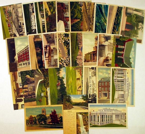 75Pc ANTIQUE VIRGINIA POSTCARDS Cities Rural Site - 2
