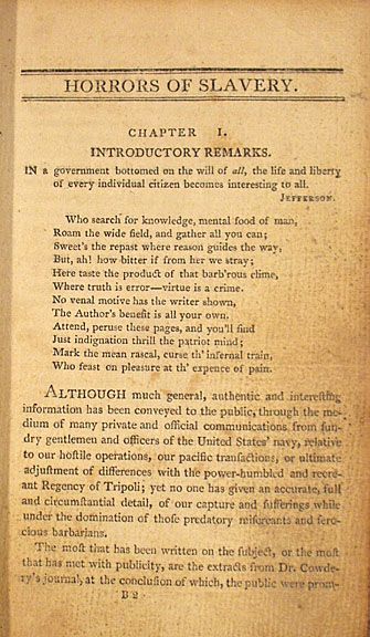 William Ray Horrors of Slavery 1808 Tripoli - 3