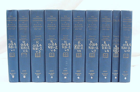 Collected Catalogues Dr. Rosenbach 10v.
