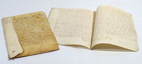 Two 1600s French Letters on Vellum