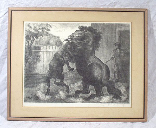 John Steuart Curry Ltd SIGNED LITHO Jack Stallion