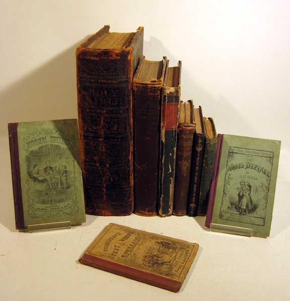 9V Color Mannikins ANTIQUE ESTATE BOOKS Great Americans: Book Details: This lot consists of the antique estate books shown in the corresponding image(s). Titles in this lot include "The Juvenile Library," "The Model Definer," "Great Americans and Their Nobl
