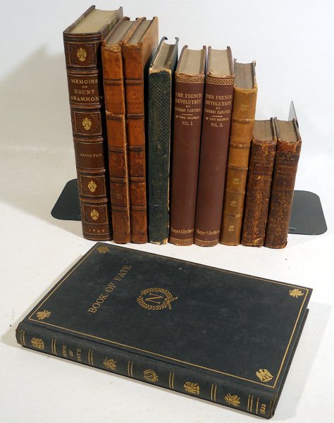 10V Astrology ANTIQUE EUROPEAN HISTORY Fold-Out Table: Book Details: This lot consists of the antique European history volumes shown in the corresponding image(s).Titles include "Biographical Gallery," "Memoires du Comte de Gramont," "The Life of William