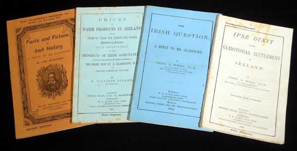4V Thomas E Webb ANTIQUE IRISH FIRST HOME RULE BILL &: Book Details: This lot consists of the antique Irish pamphlets relating to the First Home Rule Bill and William Gladstone shown in the corresponding images. Titles are as follows: 1) Thomas E. Webb. T
