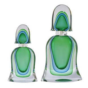 A pair of Murano glass decorative pieces: A pair of Murano glass decorative pieces