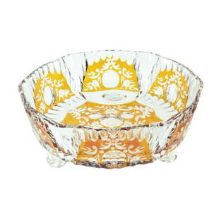 A Bohemian crystal glass bowl: A Bohemian crystal glass bowl