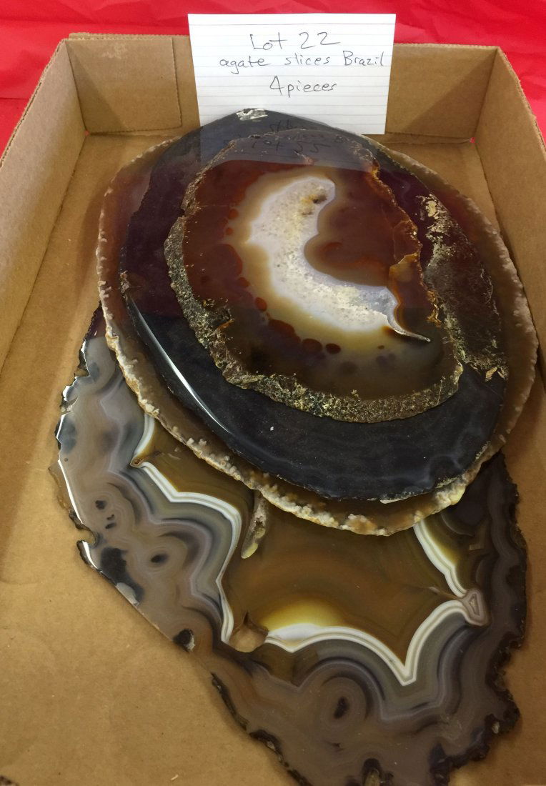 4 PCS. AGATE SLICES BRAZIL (1 of 2)