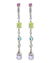 2405: 8 CT LAB MULTI COLOR SAPP SILVER EARRINGS.
