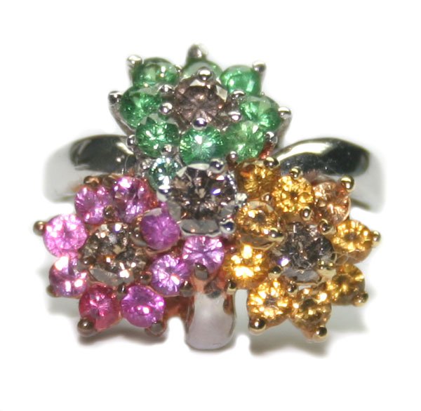 4.CT DIA & GEM. 7GR 14K GOLD RING.