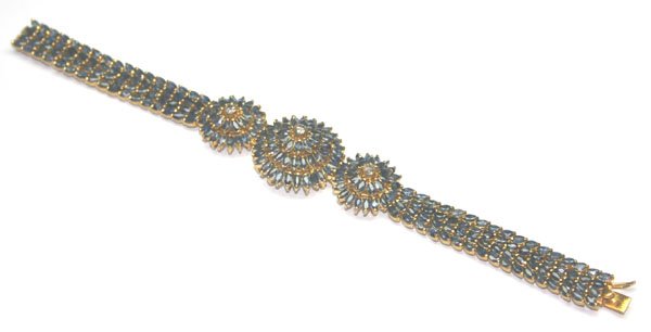 45,CT SAPPHIRE & DIAM 19.70GR 18KT GOLD BRACELET. - 2