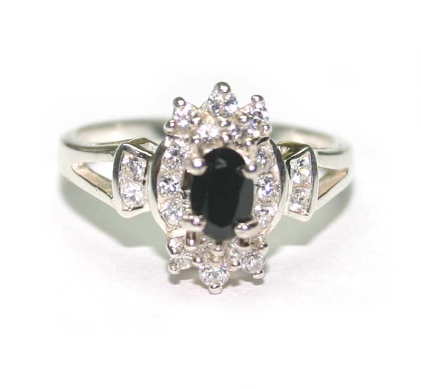 1.50CT SAPPH SILVER RING.