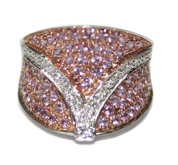4.CT DIA & PINK SAPPHIRE 9.70 GR 14K GOLD RING.