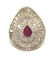 4159: 10 CT DIAMOND & RUBY 16.80 GR 14KT GOLD RING.