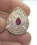 4159: 10 CT DIAMOND & RUBY 16.80 GR 14KT GOLD RING. - 2