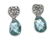 4056: 2.CT LAB B.TOPAZ & W.SAPPH SILVER EARRINGS.
