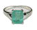 1665: 3.CT NATURAL EMERALD SILVER RING.