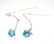 2251: 2,CT LAB B,TOPAZ SILVER EARRINGS , 3'' INCHS .