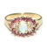 1479: DIAMOND ,RUBY & OPAL 14K GOLD RING .