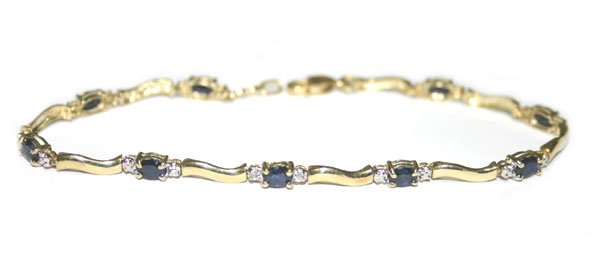 3. CT DIA &.SAPHIRE 10K Y/G BRACELE