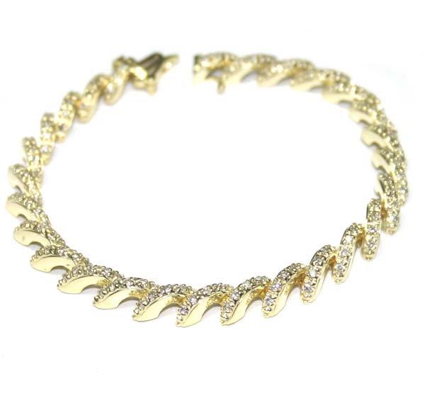 1.50 CT DIAMOND 14KT GOLD BRACELET 14GR .