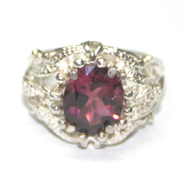 2.50 CT NATURAL TOURMALINE SILVER RING .