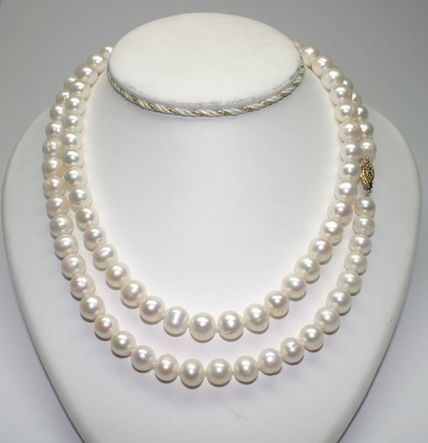 36'' INCHS 9-10 mm FRESH WATER PEARLS NECKLACE. - 2